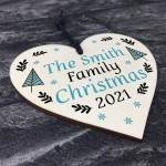 Family Tree Decoration SURNAME Personalised Wood Heart