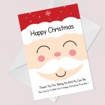 Happy Christmas Card For Teacher From Child Nursery School