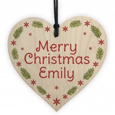 Merry Christmas Gift Personalised Hanging Heart 1st Christmas