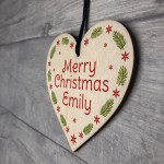 Merry Christmas Gift Personalised Hanging Heart 1st Christmas