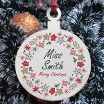 Personalised Christmas Decoration For Teacher Christmas Gift