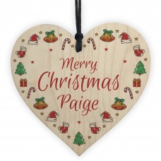 Christmas Bauble For Daughter Son Personalised Heart Decoration