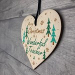 Christmas Gift For Wonderful Teacher Wood Heart Thank You
