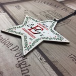 Personalised 1st Christmas As Grandparents Wood Star Decoration