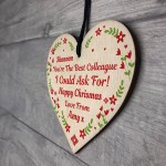 Christmas Personalised Gift For Colleague Wood Heart Gifts