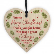 Christmas Colleague Gifts PERSONALISED Wood Heart Gifts