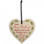 Christmas Colleague Gifts PERSONALISED Wood Heart Gifts