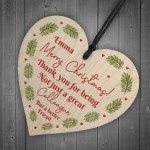 Christmas Colleague Gifts PERSONALISED Wood Heart Gifts
