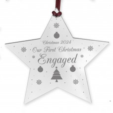Our First Christmas Engaged Decoration Personalised Bauble