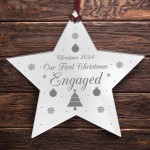 Our First Christmas Engaged Decoration Personalised Bauble
