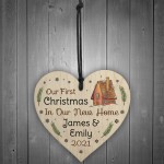 PERSONALISED Hanging Wooden Heart Tree Decoration For New Home