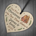 PERSONALISED Hanging Wooden Heart Tree Decoration For New Home