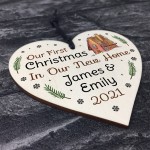 PERSONALISED Hanging Wooden Heart Tree Decoration For New Home