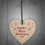 Cute Wooden Hanging Heart Christmas Tree Decoration Personalised