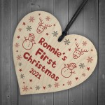 Cute Wooden Hanging Heart Christmas Tree Decoration Personalised