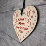 Cute Wooden Hanging Heart Christmas Tree Decoration Personalised