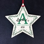 My First Christmas Bauble Personalised Wood Tree Decoration