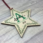 My First Christmas Bauble Personalised Wood Tree Decoration