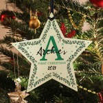 My First Christmas Bauble Personalised Wood Tree Decoration