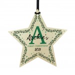 My First Christmas Bauble Personalised Wood Tree Decoration