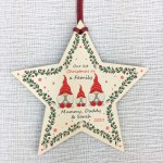 Personalised Baby's 1st Christmas Bauble Star Mummy Daddy Gift