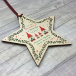 Baby's 1st Christmas Bauble Star Personalised Mummy Daddy Gift