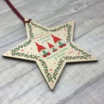 1st Christmas Bauble Star Personalised Mummy Daddy Baby Gift