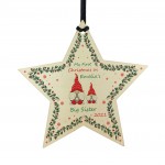 1st Christmas As Big Sister Bauble Star Personalised Baby's 1st
