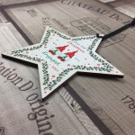 1st Christmas Engaged Wood Bauble Star Personalised Gift