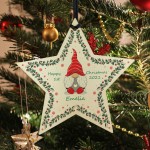 Babys 1st Christmas Bauble Wood Star Personalised New Baby Gift