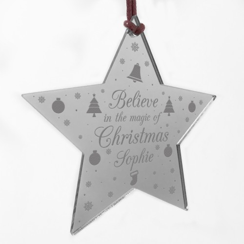 PERSONALISED 1st Christmas Decoration For Daughter Son Engraved 