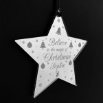 PERSONALISED 1st Christmas Decoration For Daughter Son Engraved 
