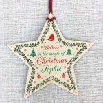 Personalised Christmas Tree Decoration Wood Bauble Daughter Son