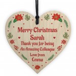 Personalised Colleague Christmas Gifts Hanging Decoration Work