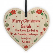 Personalised Colleague Christmas Gifts Hanging Decoration Work