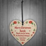 Personalised Colleague Christmas Gifts Hanging Decoration Work