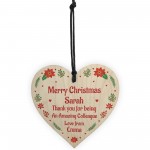 Personalised Colleague Christmas Gifts Hanging Decoration Work