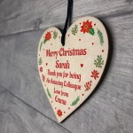 Personalised Colleague Christmas Gifts Hanging Decoration Work