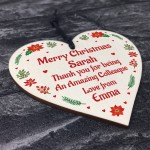 Personalised Colleague Christmas Gifts Hanging Decoration Work