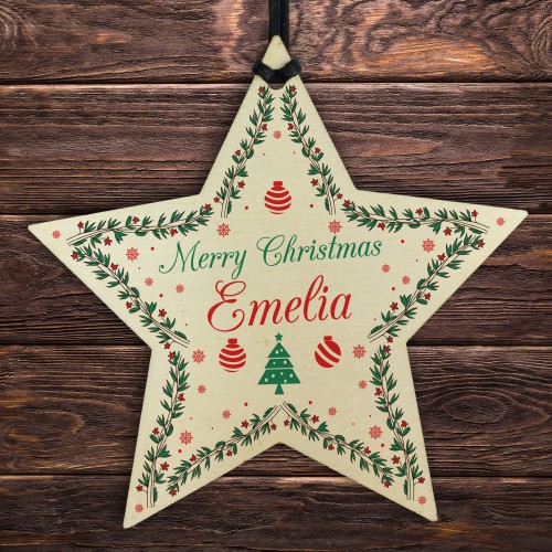 Merry Christmas Gift Personalised Christmas Tree Decoration