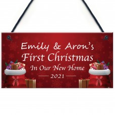 Personalised First 1st Christmas New Home Sign Christmas Decor