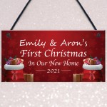 Personalised First 1st Christmas New Home Sign Christmas Decor