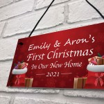 Personalised First 1st Christmas New Home Sign Christmas Decor