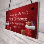 Personalised First 1st Christmas New Home Sign Christmas Decor