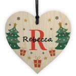Personalised Baby First Christmas Custom Letter Bauble Tree