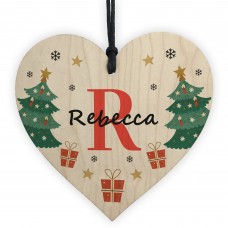 Personalised Baby First Christmas Custom Letter Bauble Tree