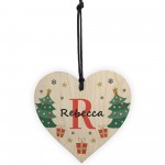 Personalised Baby First Christmas Custom Letter Bauble Tree