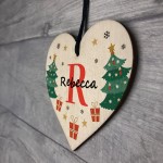 Personalised Baby First Christmas Custom Letter Bauble Tree