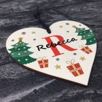 Personalised Baby First Christmas Custom Letter Bauble Tree
