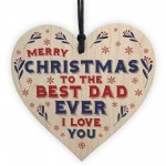 Christmas Gift For Dad Hanging Wood Heart Bauble Gift For Him 